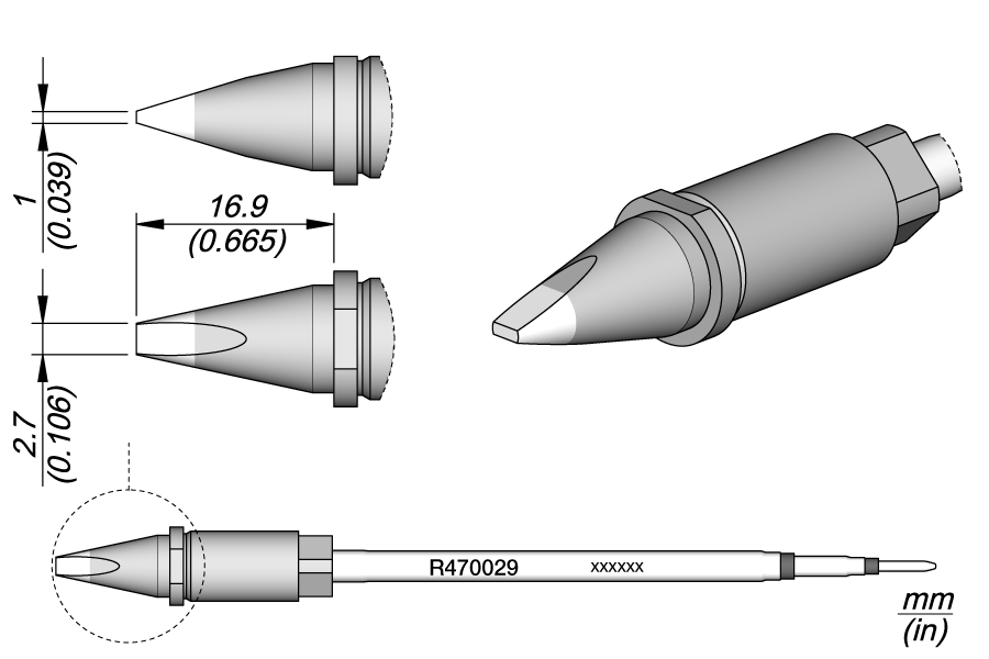 R470029 - Chisel Cartridge 2.7 x 1